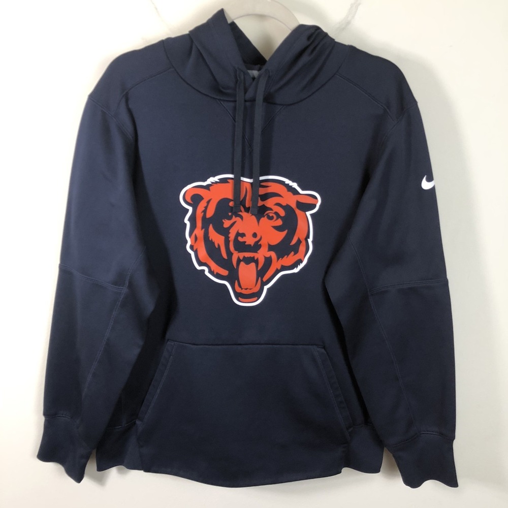 Chicago Bears Nike Dri-Fit NFL Team Apparel Pullover Hoodie Mens Sz S Navy